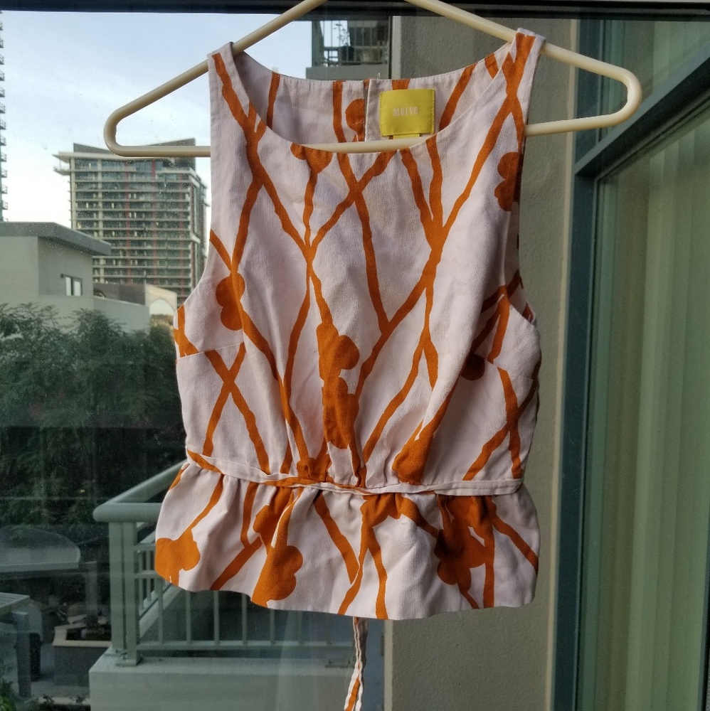 Anthropologie 60s Patterned Crop Size 0